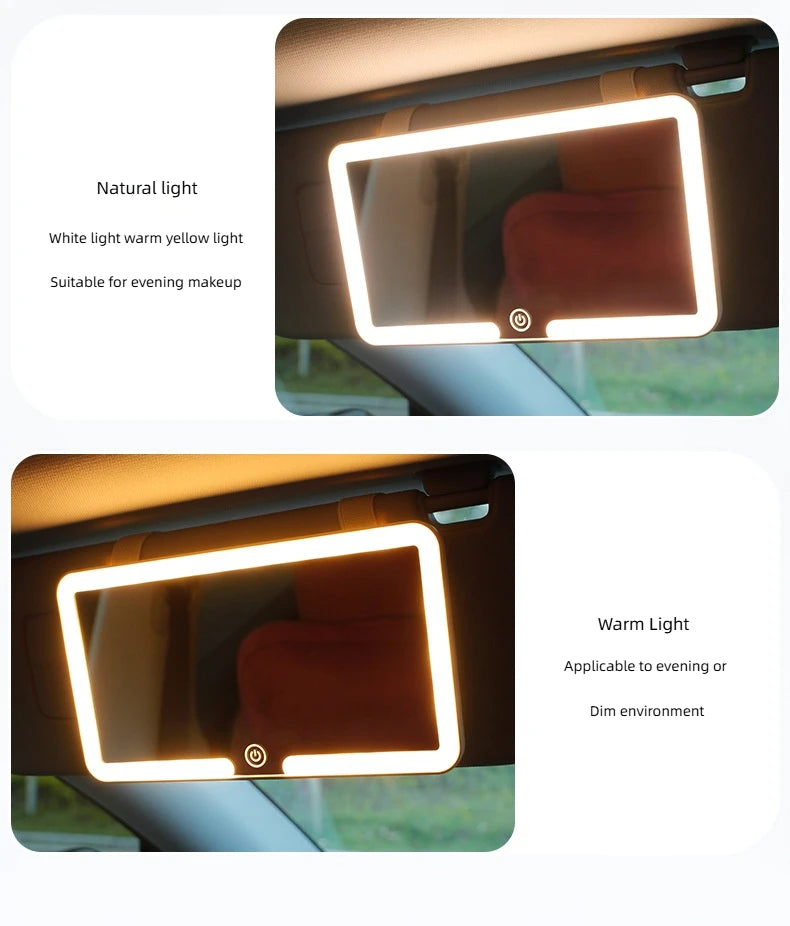 LuxeGlow LED Car Vanity Mirror